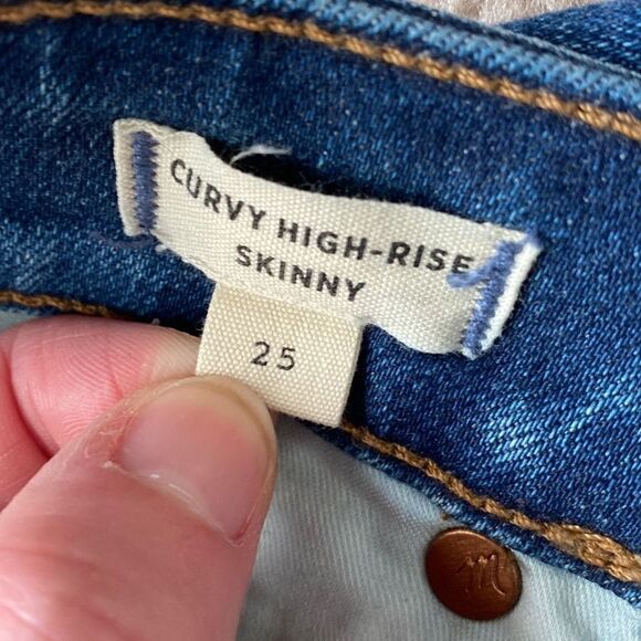 Madewell Curvy High-Rise‎ Skinny Jeans in Lanette Wash Size 25 NWOT - Picture 10 of 11